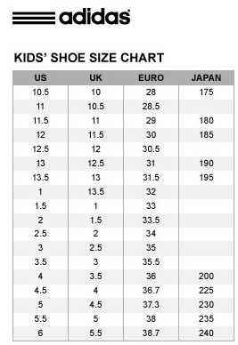 Adidas Toddler Shoes Size Chart Cm